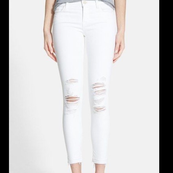 White distressed ripped skinny jean - Picture 4 of 4